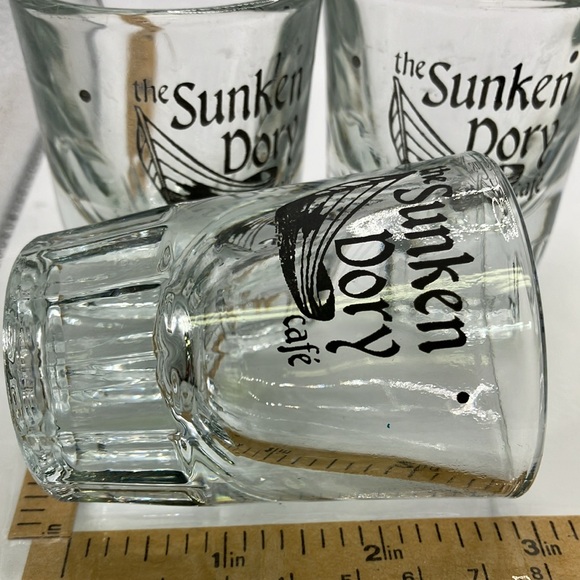 Sunken Dory Cafe- a Café Restaurant . Ontario 3" Heavy Shot Glass. Set of 3. - Picture 3 of 3